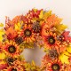Glitzhome 30"D Fall Oversized Sunflower Wreath Includes a Complimentary Black Metal Wreath Hanger