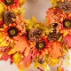 Glitzhome 30"D Fall Oversized Sunflower Wreath Includes a Complimentary Black Metal Wreath Hanger