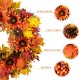 Glitzhome 30"D Fall Oversized Sunflower Wreath Includes a Complimentary Black Metal Wreath Hanger