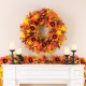 Glitzhome 30"D Fall Oversized Sunflower Wreath Includes a Complimentary Black Metal Wreath Hanger