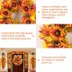 Glitzhome 30"D Fall Oversized Sunflower Wreath Includes a Complimentary Black Metal Wreath Hanger