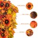 Glitzhome 38"H Fall Oversized Sunflower Teardrop