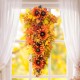Glitzhome 38"H Fall Oversized Sunflower Teardrop