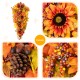 Glitzhome 38"H Fall Oversized Sunflower Teardrop