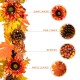 Glitzhome 12ft Fall Oversized Sunflower Garland