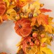 Glitzhome 24"D Fall Velvet Pumpkin, Pinecone & Berry Wreath Includes a Complimentary Black Metal Wreath Hanger