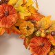 Glitzhome 24"D Fall Velvet Pumpkin, Pinecone & Berry Wreath Includes a Complimentary Black Metal Wreath Hanger