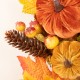 Glitzhome 24"D Fall Velvet Pumpkin, Pinecone & Berry Wreath Includes a Complimentary Black Metal Wreath Hanger