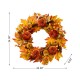 Glitzhome 24"D Fall Velvet Pumpkin, Pinecone & Berry Wreath Includes a Complimentary Black Metal Wreath Hanger