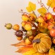 Glitzhome 15"H Fall Velvet Pumpkin, Pinecone & Berry Centerpiece
