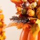 Glitzhome 15"H Fall Velvet Pumpkin, Pinecone & Berry Centerpiece
