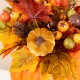 Glitzhome 15"H Fall Velvet Pumpkin, Pinecone & Berry Centerpiece