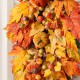 Glitzhome 28"H Fall Velvet Pumpkin, Pinecone & Berry Teardrop