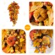 Glitzhome 28"H Fall Velvet Pumpkin, Pinecone & Berry Teardrop