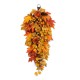 Glitzhome 28"H Fall Velvet Pumpkin, Pinecone & Berry Teardrop