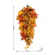Glitzhome 28"H Fall Velvet Pumpkin, Pinecone & Berry Teardrop
