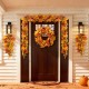 Glitzhome 28"H Fall Velvet Pumpkin, Pinecone & Berry Teardrop