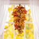 Glitzhome 28"H Fall Velvet Pumpkin, Pinecone & Berry Teardrop