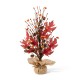 Glitzhome 21"H Fall Burgundy Leaves Table Tree