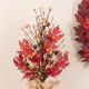 Glitzhome 21"H Fall Burgundy Leaves Table Tree
