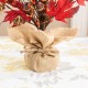 Glitzhome 21"H Fall Burgundy Leaves Table Tree