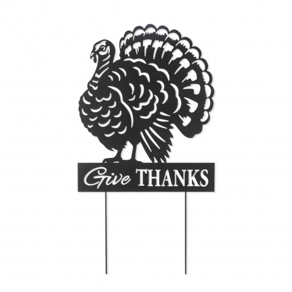 Glitzhome 30"H Thanksgiving Metal  Silhouette  Turkey Yard Stake