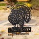 Glitzhome 30"H Thanksgiving Metal  Silhouette  Turkey Yard Stake
