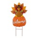 Glitzhome 30"H Thanksgiving Metal Turkey Yard Stake