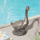 Glitzhome 20"H MGO Faux Bronze Goose Garden Statue