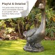 Glitzhome 20"H MGO Faux Bronze Goose Garden Statue