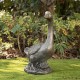 Glitzhome 20"H MGO Faux Bronze Goose Garden Statue