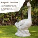 Glitzhome 20"H MGO White Goose Garden Statue