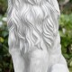 Glitzhome Set of 2 - 36.25"H Oversized MGO White Guardian Sitting Lion Garden Statues