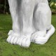 Glitzhome Set of 2 - 36.25"H Oversized MGO White Guardian Sitting Lion Garden Statues