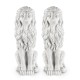 Glitzhome Set of 2 - 36.25"H Oversized MGO White Guardian Sitting Lion Garden Statues