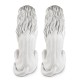 Glitzhome Set of 2 - 36.25"H Oversized MGO White Guardian Sitting Lion Garden Statues