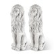 Glitzhome Set of 2 - 36.25"H Oversized MGO White Guardian Sitting Lion Garden Statues