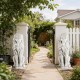 Glitzhome Set of 2 - 36.25"H Oversized MGO White Guardian Sitting Lion Garden Statues