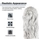 Glitzhome Set of 2 - 36.25"H Oversized MGO White Guardian Sitting Lion Garden Statues