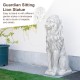 Glitzhome Set of 2 - 36.25"H Oversized MGO White Guardian Sitting Lion Garden Statues