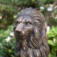 Glitzhome Set of 2 - 36.25"H Oversized MGO Bronze Guardian Sitting Lion Garden Statues