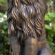 Glitzhome Set of 2 - 36.25"H Oversized MGO Bronze Guardian Sitting Lion Garden Statues