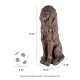 Glitzhome Set of 2 - 36.25"H Oversized MGO Bronze Guardian Sitting Lion Garden Statues