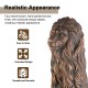 Glitzhome Set of 2 - 36.25"H Oversized MGO Bronze Guardian Sitting Lion Garden Statues