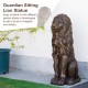 Glitzhome Set of 2 - 36.25"H Oversized MGO Bronze Guardian Sitting Lion Garden Statues