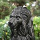 Glitzhome Set of 2 - 36.25"H Oversized MGO Black Guardian Sitting Lion Garden Statues