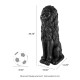 Glitzhome Set of 2 - 36.25"H Oversized MGO Black Guardian Sitting Lion Garden Statues