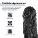 Glitzhome Set of 2 - 36.25"H Oversized MGO Black Guardian Sitting Lion Garden Statues