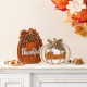 Glitzhome 8"H S/2 Thanksgiving Wooden Pumpkin Table Decor