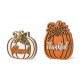 Glitzhome 8"H S/2 Thanksgiving Wooden Pumpkin Table Decor